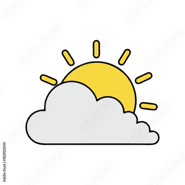 Fototapeta vector sun with cloud