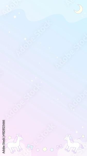 Fototapeta 16:9 ファンシードリームホースのグラデーションソーダポップフレーム♡