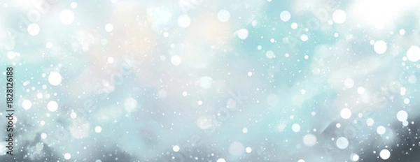 Obraz PNG Light blue background design white bokeh.