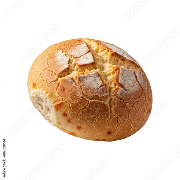 Obraz Crusty Bread Roll with Golden Brown Texture on a Warm Gradient Background