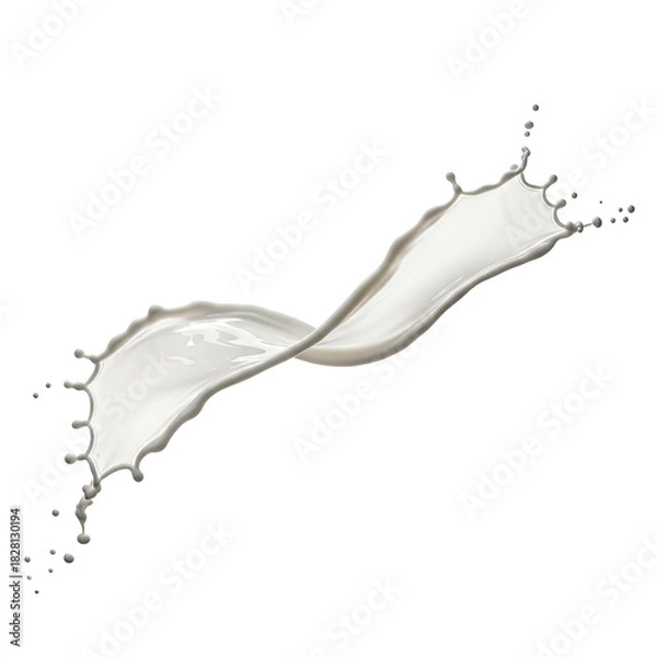 Obraz Dairy Splash Liquid Motion Isolated On Beige Background