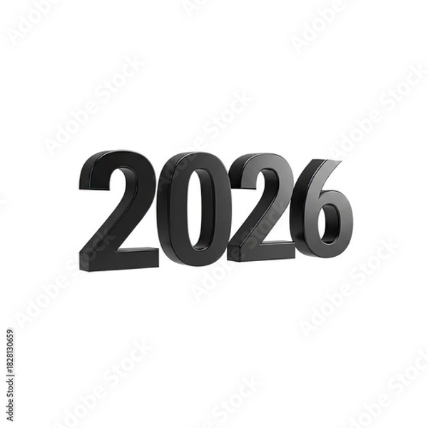 Obraz Dark Gray 2026 Year Text With Subtle Glow