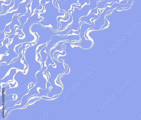 Fototapeta A blue background with lines drawn in smoke creates a sense of movement and lightness. An abstract image for design, backgrounds, web design, and advertising banners.