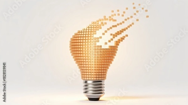 Obraz Digital lightbulb design showing creative innovation and future thinking