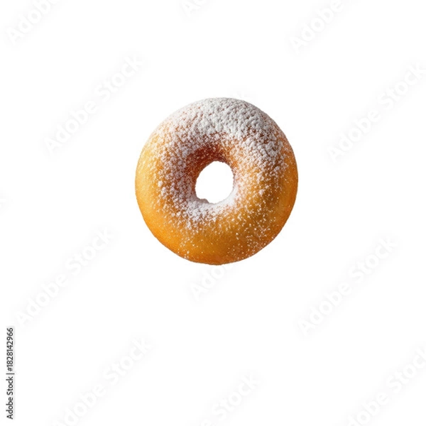 Obraz Doughnut with Powdered Sugar on Beige Gradient Background