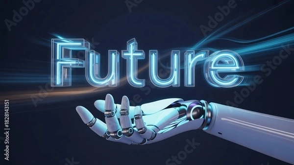 Obraz Future is in your hands with technology and artificial intelligence