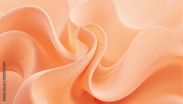 Obraz Elegant flowing peach fabric texture as a luxurious background for design projects
