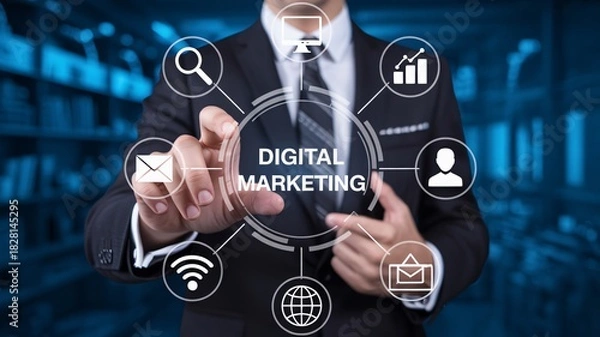 Obraz Modern digital marketing strategy for business growth and online success