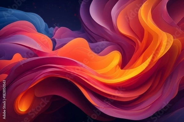 Obraz Abstract Flowing Shapes - Vibrant Color Gradient Background