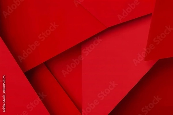 Obraz Abstract Red Geometric Background with Layered Effect