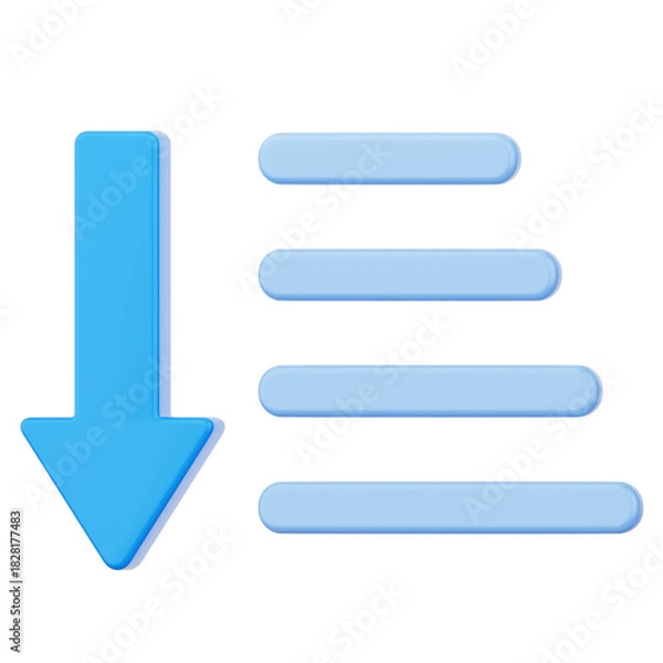 Obraz Sort Ascending User Interface 3D Icon