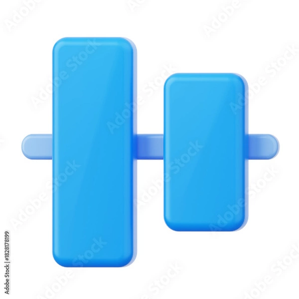 Obraz Align Middle User Interface 3D Icon