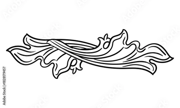 Fototapeta Horizontal design element leaf monogram vector illustration