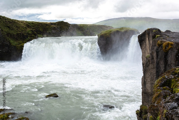 Fototapeta Gullfoss waterfall in Iceland, on a cloudy day.