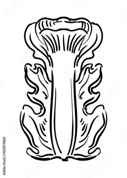 Fototapeta Vertical design element leaf monogram vector illustration