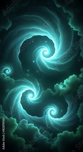 Fototapeta Nebulous Spirals of Celestial Energy Flowing Through A Galactic Nebula