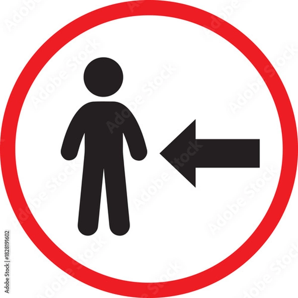 Obraz Keep left directional sign with a person symbol