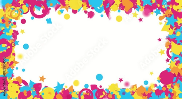 Obraz Colorful festive border with various shapes and designs, perfect for celebrations and events.