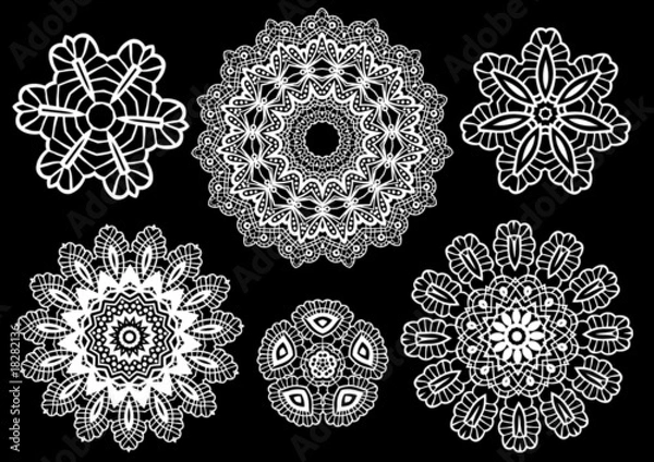 Fototapeta Delicate lace doilies, vector pattern