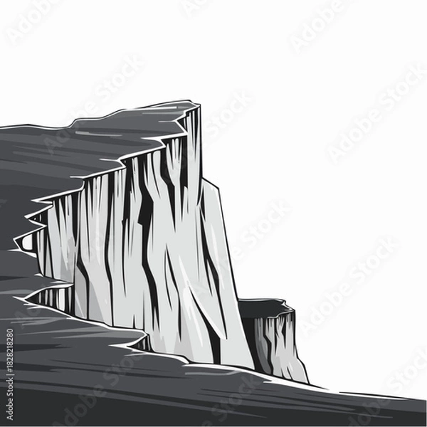Fototapeta Dramatic Cliff Illustration Emphasizing Depth and Isolation for Creative Projects