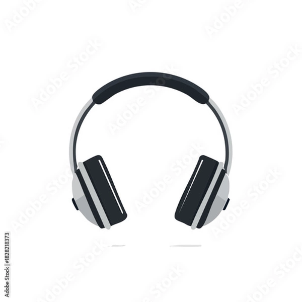Fototapeta Elegant black and white headphones for audio enjoyment and entertainment delight