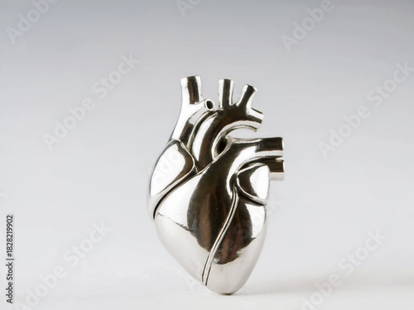 Obraz Human heart miniature metallic model