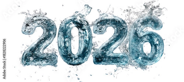 Obraz PNG Dynamic water splash numbers