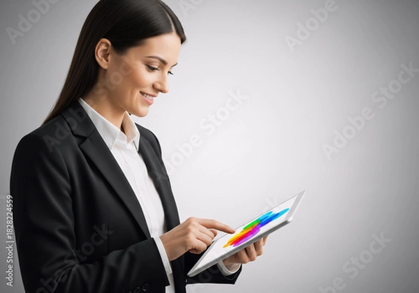 Fototapeta Professional Using Digital Tablet for Creative Work