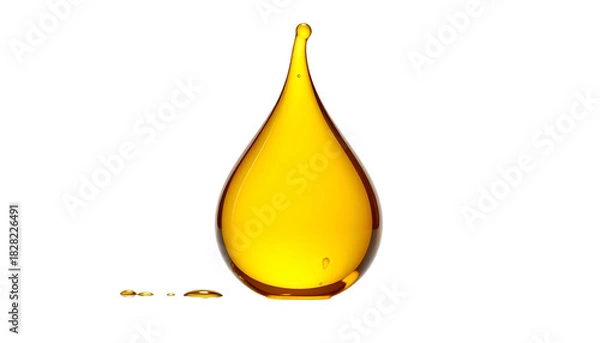 Obraz A single, glowing golden drop with a tear shape, emerging from a void