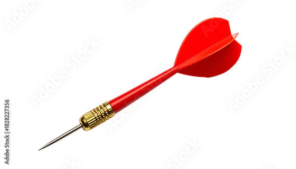 Obraz Close-up of a red dart with gold accents against a stark black background