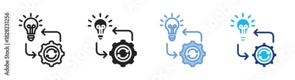 Fototapeta Implementation icon set multiple style collection