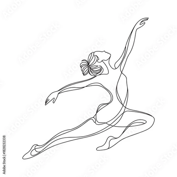 Fototapeta Elegant ballet dancer in dynamic pose