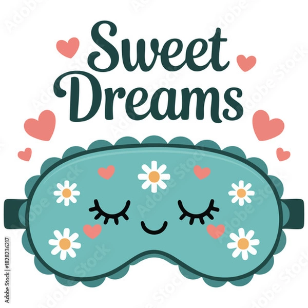 Obraz Womens relaxation sleep mask for good rest vector flat illustration