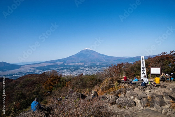 Obraz 神奈川県箱根金時山頂上から眺める富士山