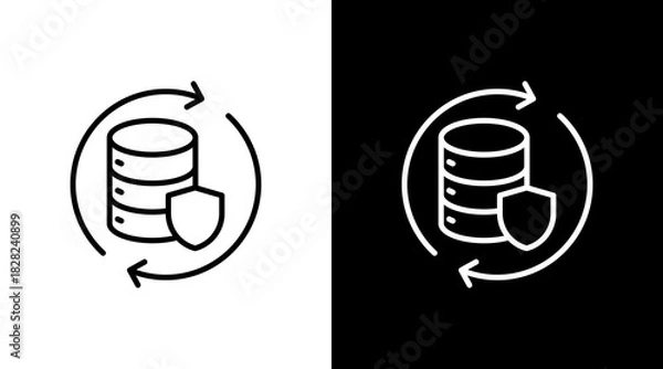 Fototapeta Server White Icon Set Design