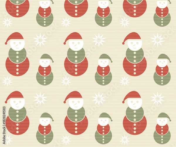 Obraz Christmas seamless pattern with snowman