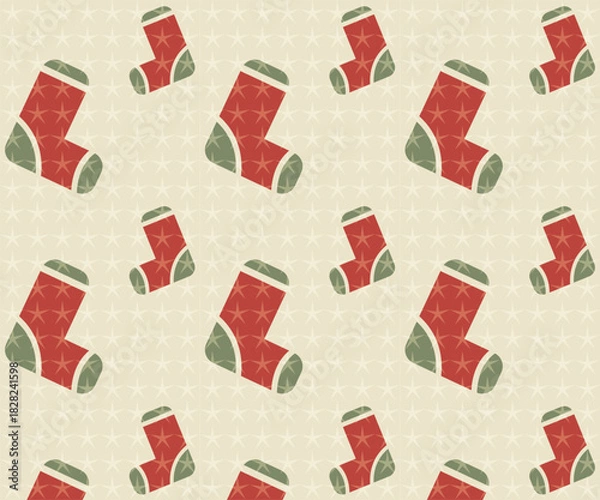 Obraz seamless pattern decoration with christmas sock