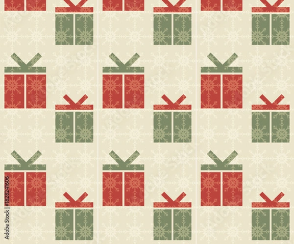 Obraz Christmas seamless pattern with Christmas gift
