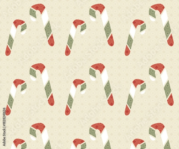 Obraz Christmas seamless pattern decoration candy cane