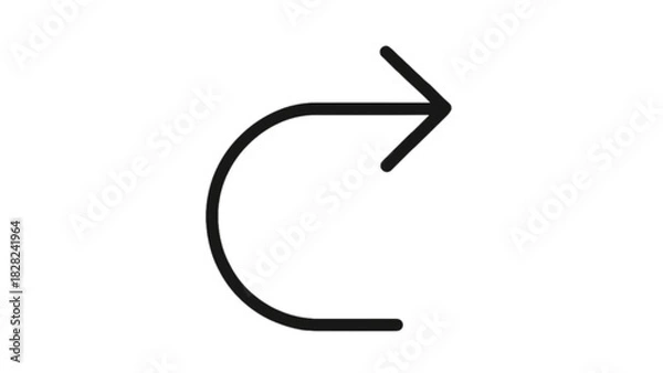 Fototapeta Minimalist right-pointing arrow design for interface use