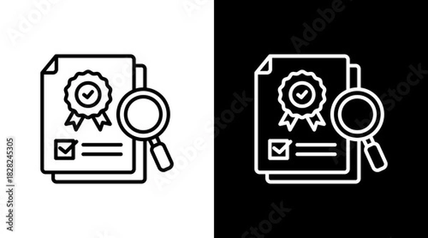 Fototapeta Document Control White Icon Set Design