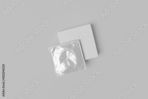 Obraz condom packaging display mockup