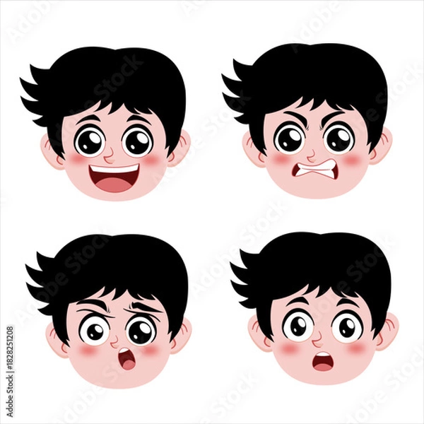 Obraz Young Boy Facial Expression Pack