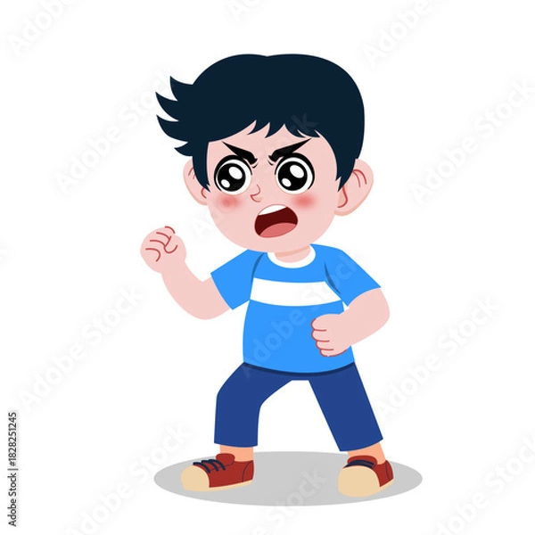 Obraz Boy Gesturing with Hand Up