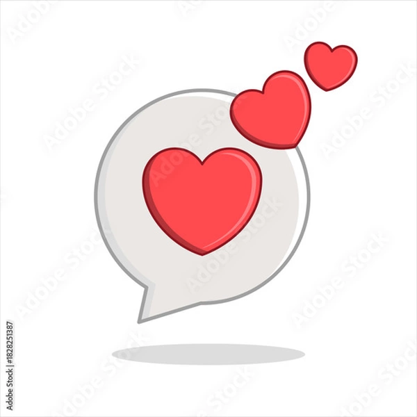 Obraz Heart Chat Bubble with Floating Hearts