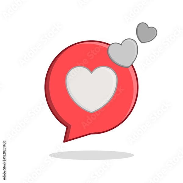 Obraz Love Message Bubble with Notification Style