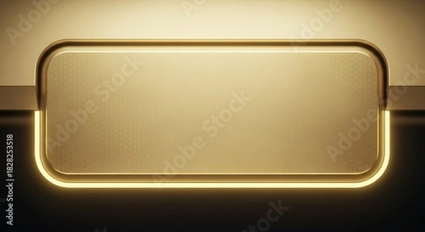Fototapeta Golden rectangular frame with rounded corners on a two tone background