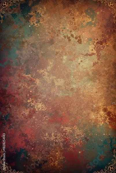 Obraz Abstract Textured Background with Grunge Splatter and Rustic Swirls