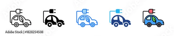Obraz Eco Transport Icon Set Multiple Style Collection
