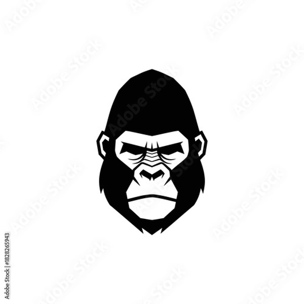 Obraz Striking Gorilla Head Vector Illustration with Intense Gaze.